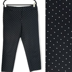NWOT Liz Claiborne black polka-dot cropped capri pants Womens 12